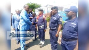 Le Vice Premier Ministre intérimaire de l'intérieur , Basile Olongo de passage à Goma