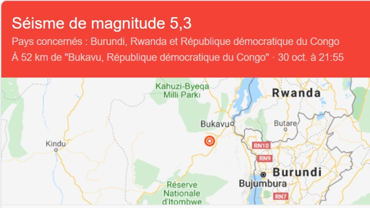 tremblement de terre bukavu seisme