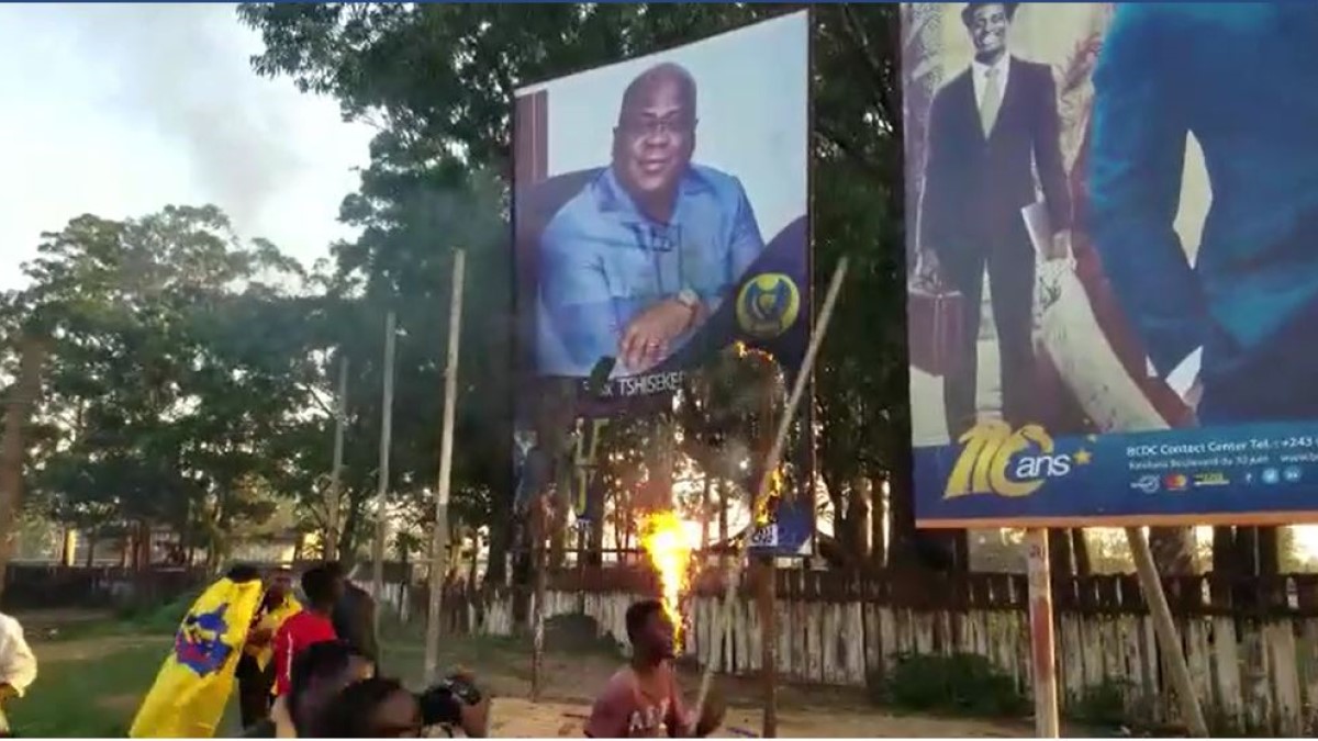 Félix Tshisekedi brûlée par les présumés militants du PPRD