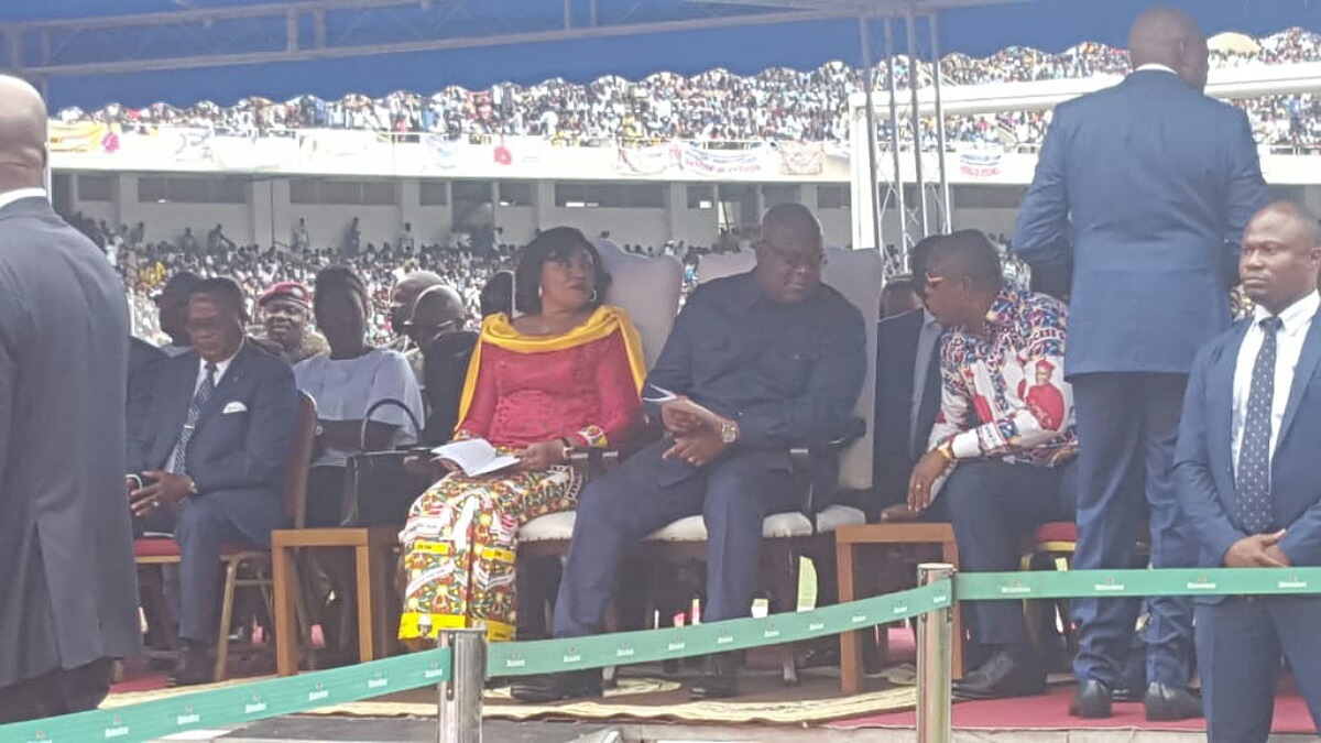 le président Felix est arrivé au stade de martyrs