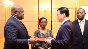 Félix Tshisekedi et l’ambassadeur de Chine