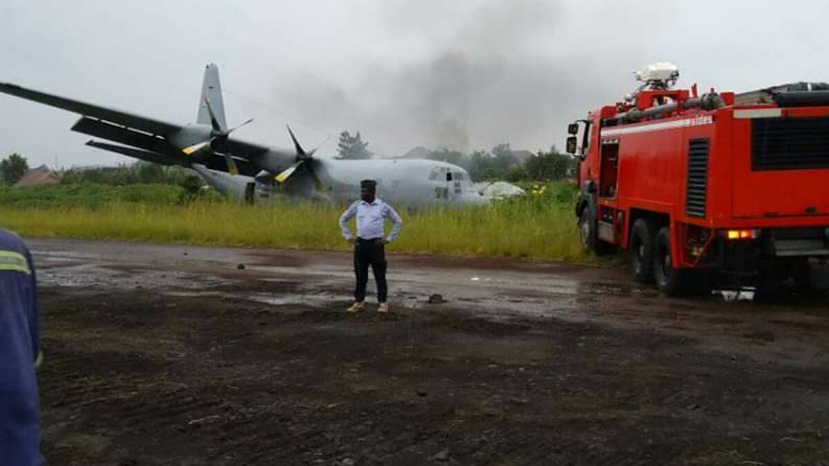 Crash d’avion militaire sud africain à Goma