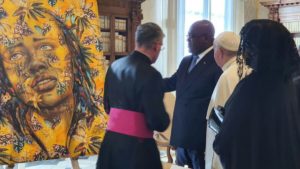 Félix Tshisekedi a offert au Pape François un tableau