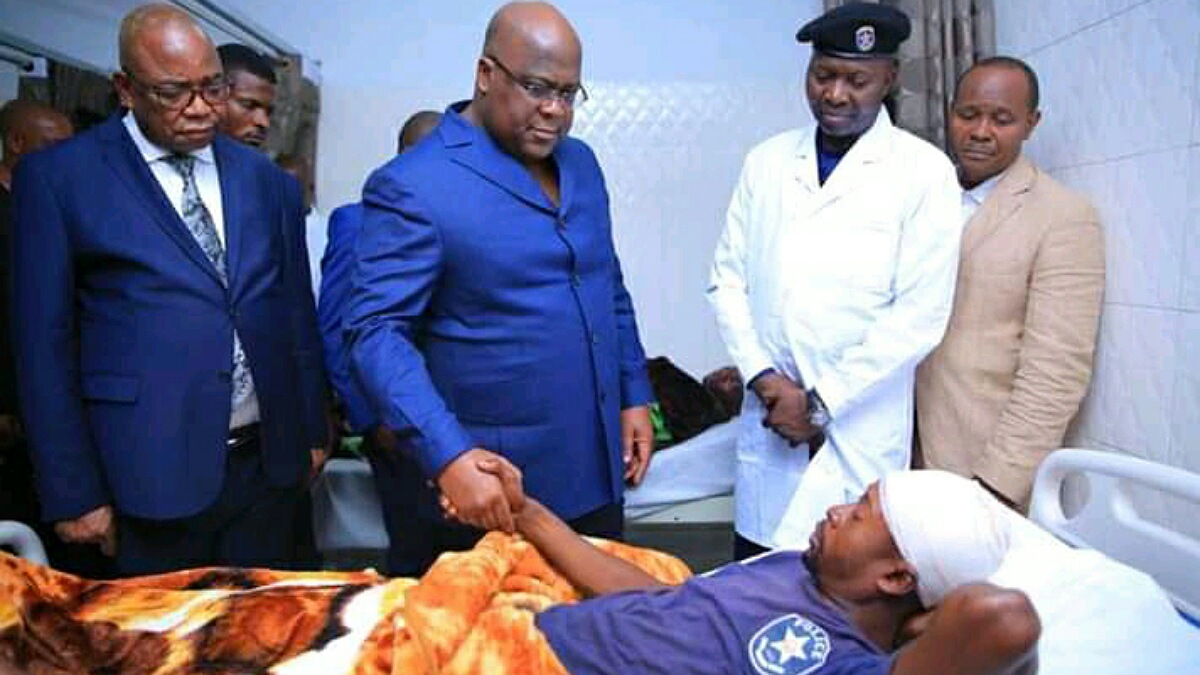 Félix Tshisekedi a rendu visite aux policiers blessés lors des manifestations à l'UNIKIN