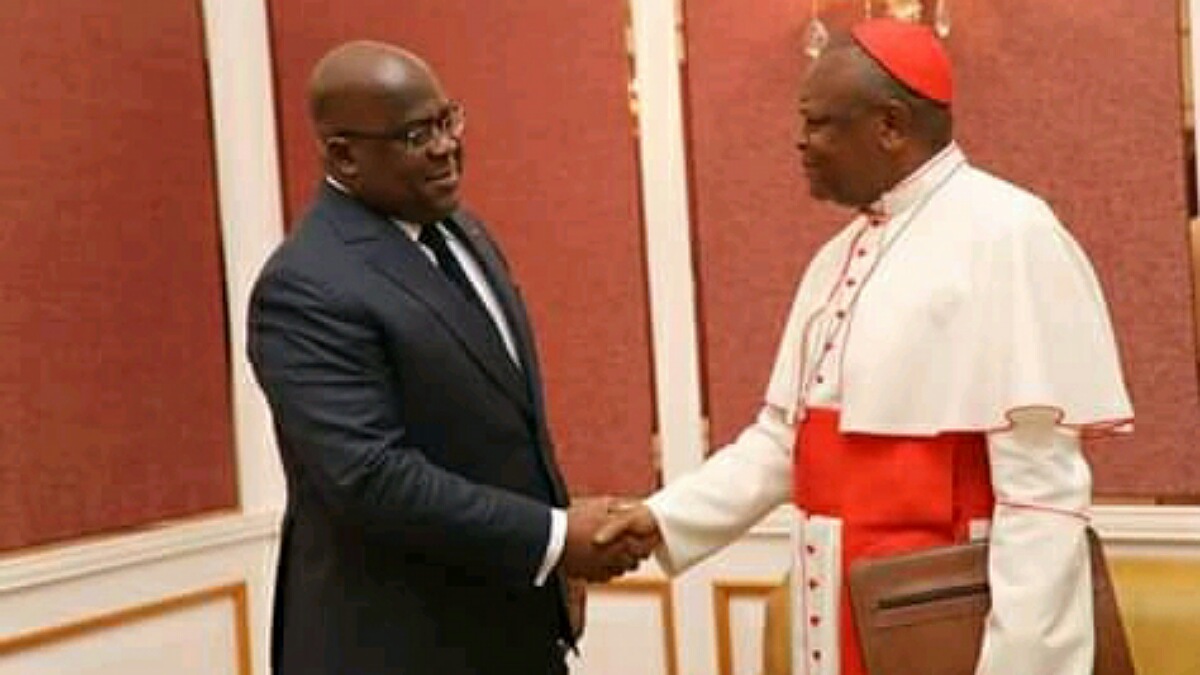 Félix Tshisekedi a reçu le cardinal Fridolin Ambongo au palais de la Nation