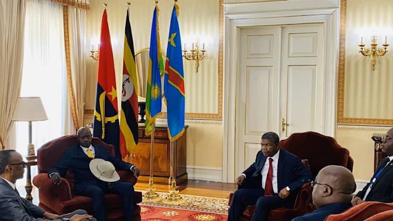 Félix Tshisekedi, Joao Lourenço, Paul Kagame et Yoweri Kaguta Museveni
