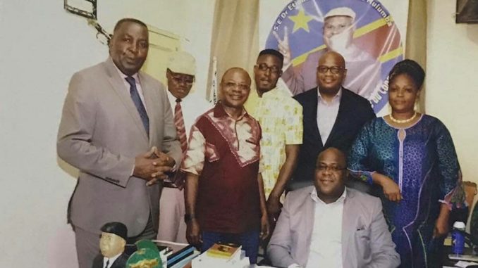 Fabien Mutomb ,Felix Tshisekedi et les membres de l' udps