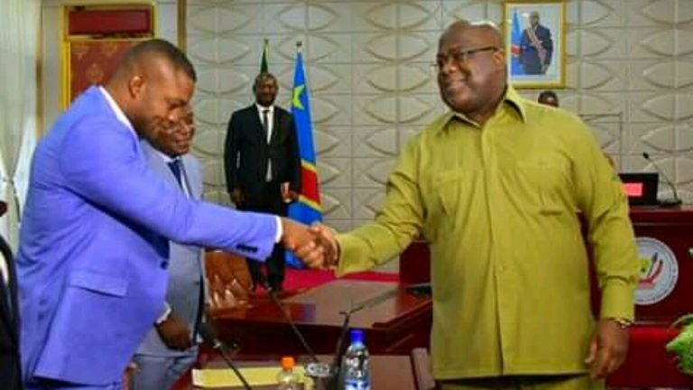 Le boxeur Ilunga Makabu chez Félix Tshisekedi