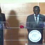 Sylvestre Ilunkamba et son homologue de la Belgique, Sophie Wilmès,