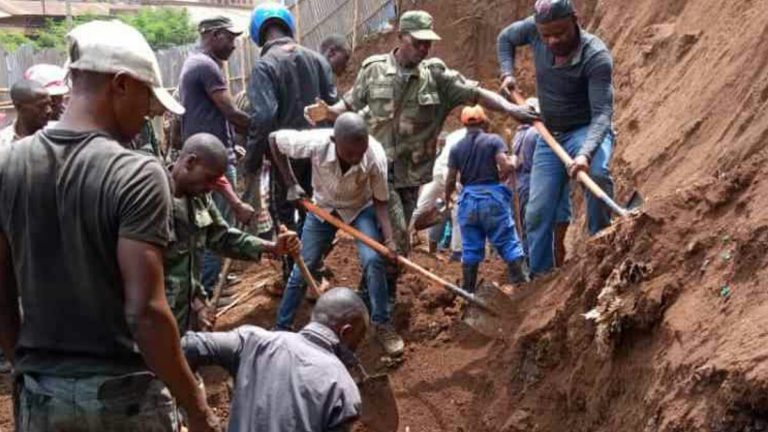 éboulements de terre à un site minier dans le Masisi