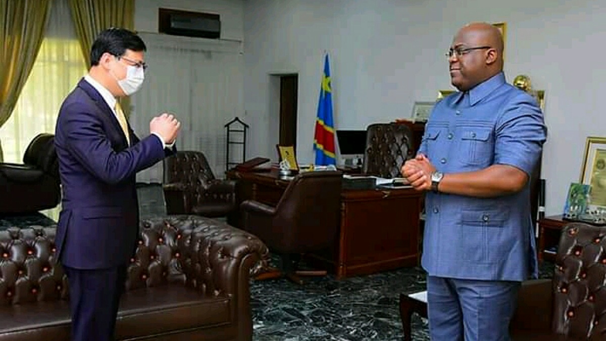 Amb ZhuJing Ambassade le chine en rdc et le chef de l'état felix tshisekedi