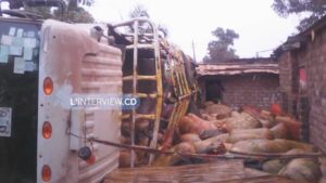 un accident de circulation à Luena