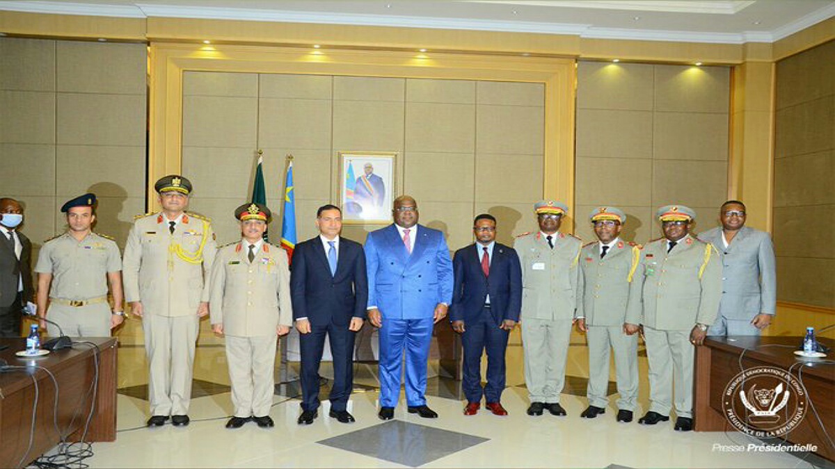 les officiers généraux de l'armée égyptienne et felix tshisekedi