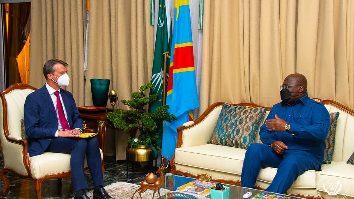 Félix Tshisekedi et Lars Gerrit Leyman chargé d'affaires de l'Allemagne