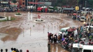 une forte pluie qui s'est abattue sur ville de Bukavu