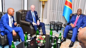 Gianni Infantino et Patrice Motsepe chez Félix Tshisekedi