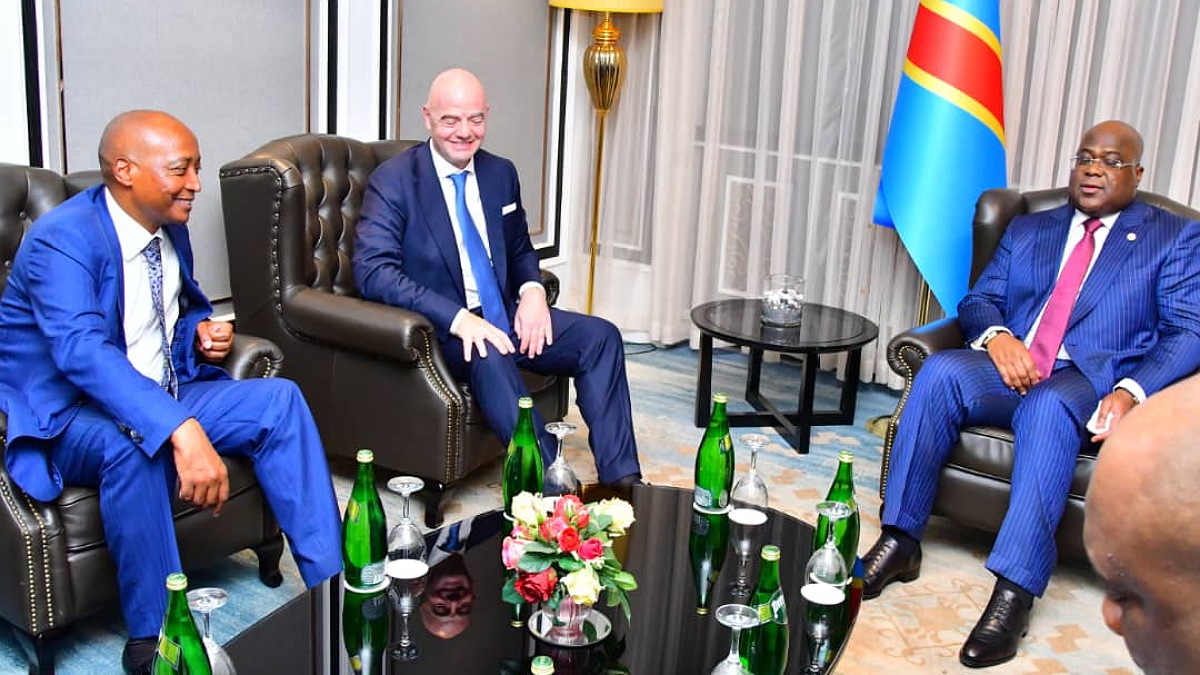 Gianni Infantino et Patrice Motsepe chez Félix Tshisekedi