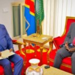 Christophe Lutundula et l'ambassadeur du Rwand en DRC Vincent Karega
