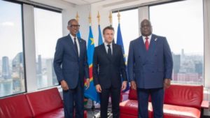 Kagame Macron Félix Tshisekedi