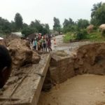 après de fortes pluies, la RN2