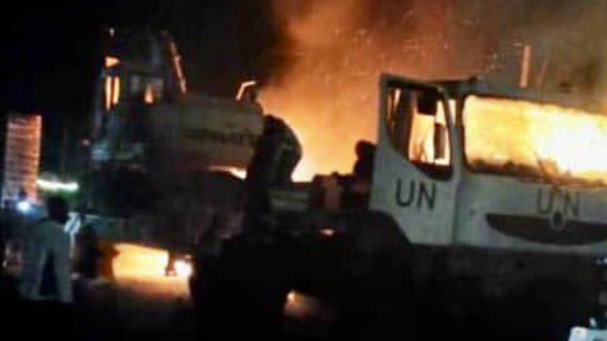 véhicules de la MONUSCO incendiés