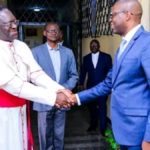 Jacques Kyabula Katwe et ’Archevêque métropolitain de Lubumbashi Fulgence Muteba.