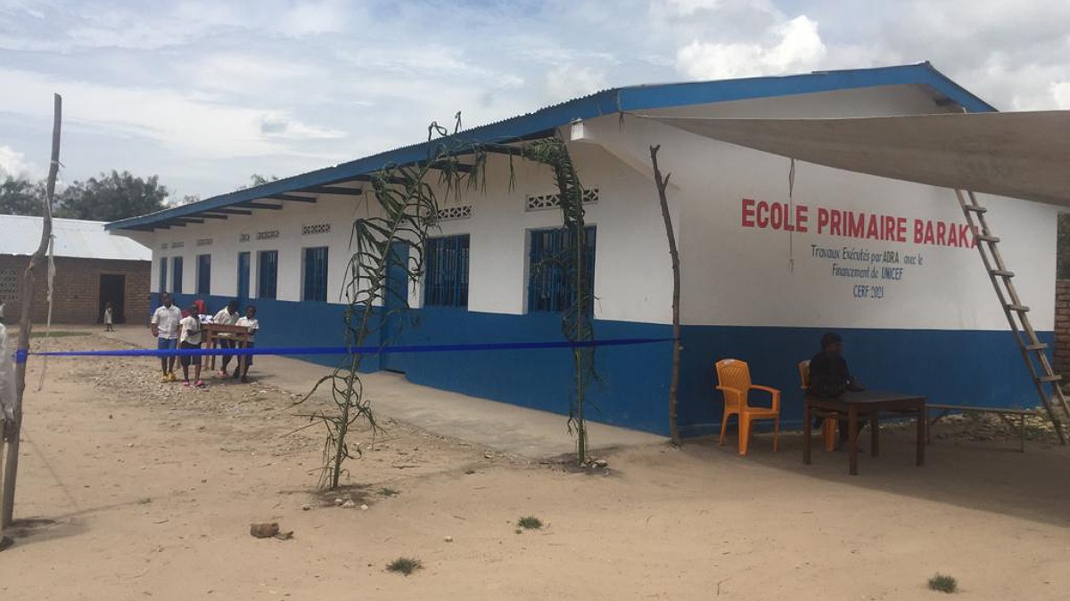 Sud-Kivu : L’UNICEF dote à l’EP Baraka d’un bâtiment à 3 salles de classe construit aux standards modernes
