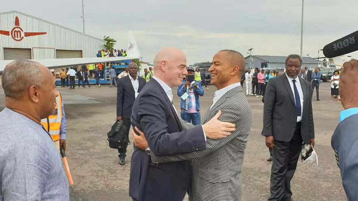 Foot – 80ème anniversaire Mazembe: le président de la FIFA Gianni Infantino est arrivé à Lubumbashi