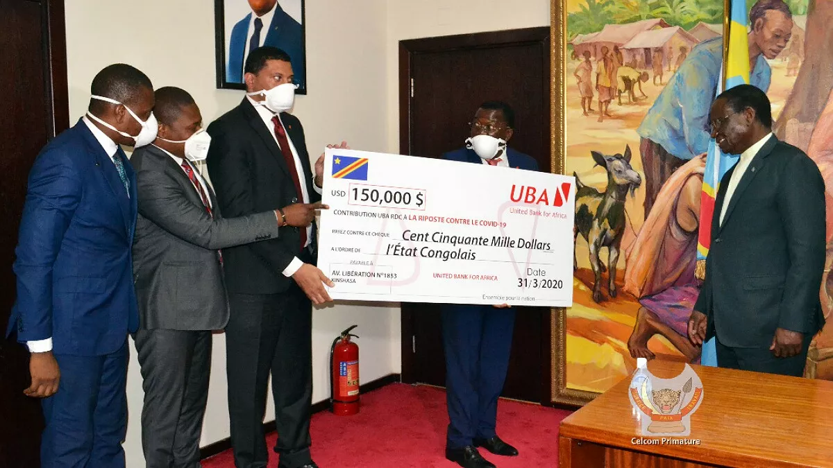 RDC – lutte contre le coronavirus : la banque United Bank for Africa (UBA) offre 150 000 USD au gouvernement