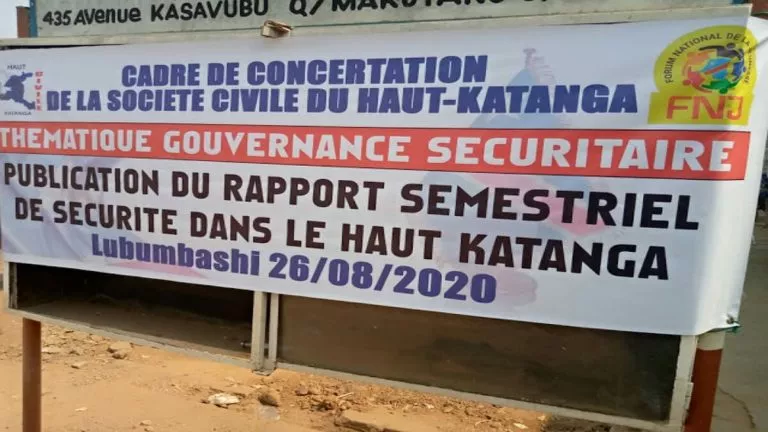 le Team leader de la gouvernance, sécurité et paix du cadre de concertation de la société civile du Haut-Katanga à Lubumbashi