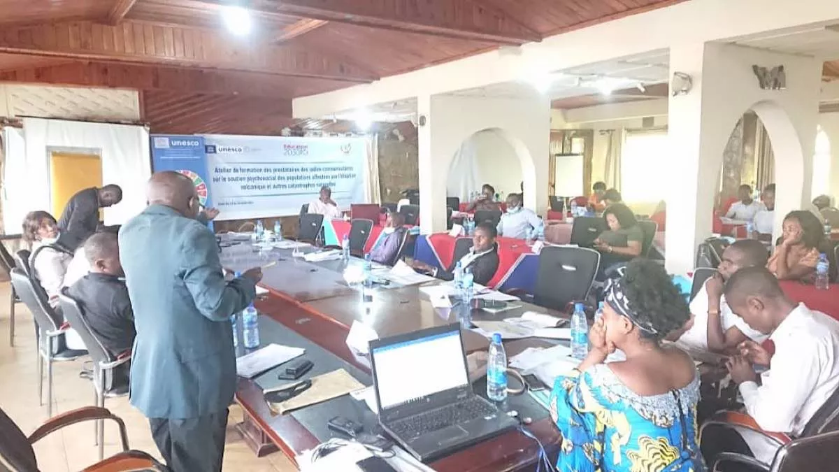 Bukavu – Volcan et autres catastrophes naturelles : l’UNESCO forme les professionnels des médias sur le soutien psycho-social des populations affectées