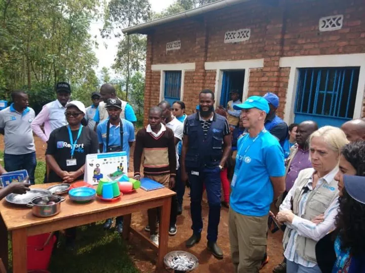 Sud-Kivu : La Directrice régionale et le Représentant-pays de l’UNICEF visitent les activités du projet de résilience à Walungu
