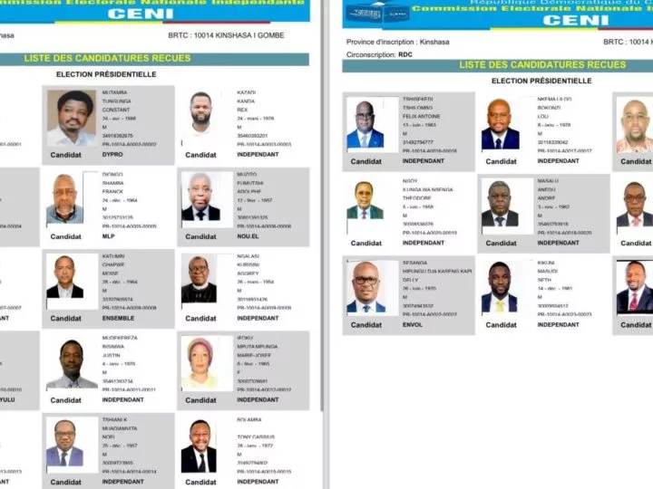 Clôture des Candidatures pour la Présidentielle 2023 en RDC: Qui sont les 24 Prétendants?